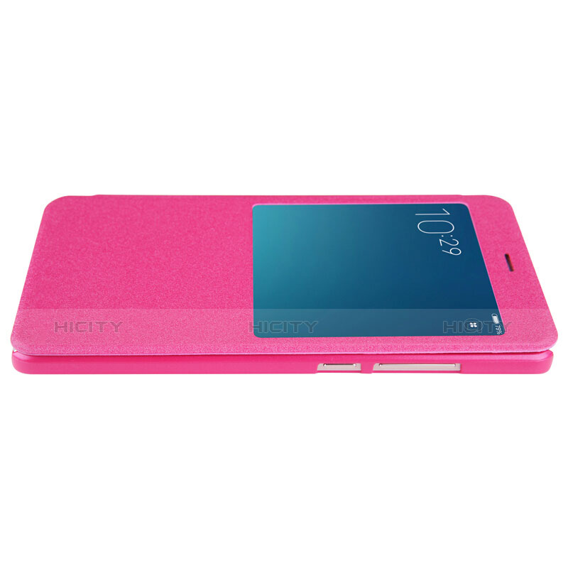 Funda de Cuero Cartera con Soporte para Xiaomi Redmi Note 4X High Edition Rosa Roja