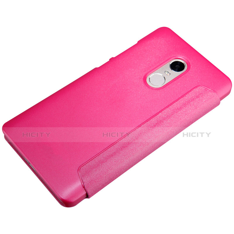 Funda de Cuero Cartera con Soporte para Xiaomi Redmi Note 4X Rosa Roja