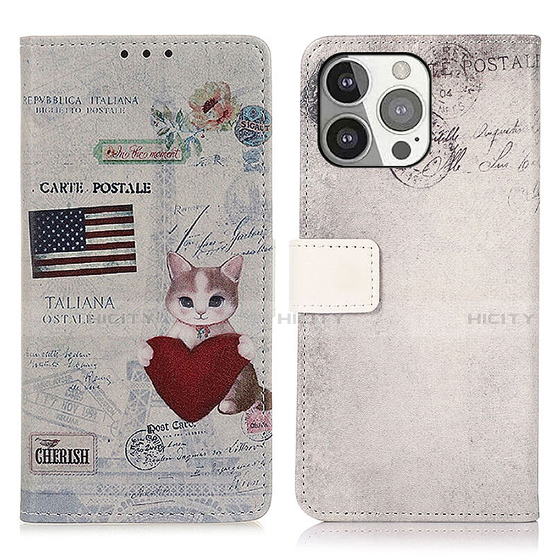 Funda de Cuero Cartera con Soporte Patron de Moda Carcasa A07 para Apple iPhone 14 Pro Max