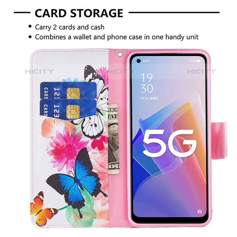 Funda de Cuero Cartera con Soporte Patron de Moda Carcasa B01F para OnePlus Nord N20 5G