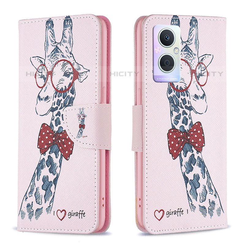 Funda de Cuero Cartera con Soporte Patron de Moda Carcasa B01F para Oppo Reno7 Z 5G