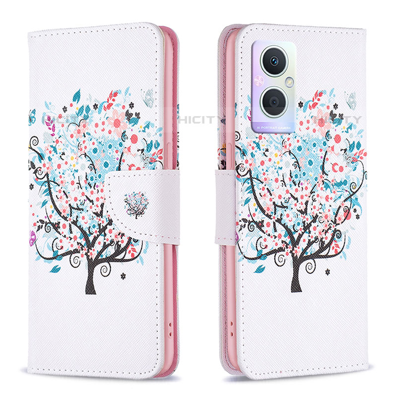 Funda de Cuero Cartera con Soporte Patron de Moda Carcasa B01F para Oppo Reno8 Z 5G