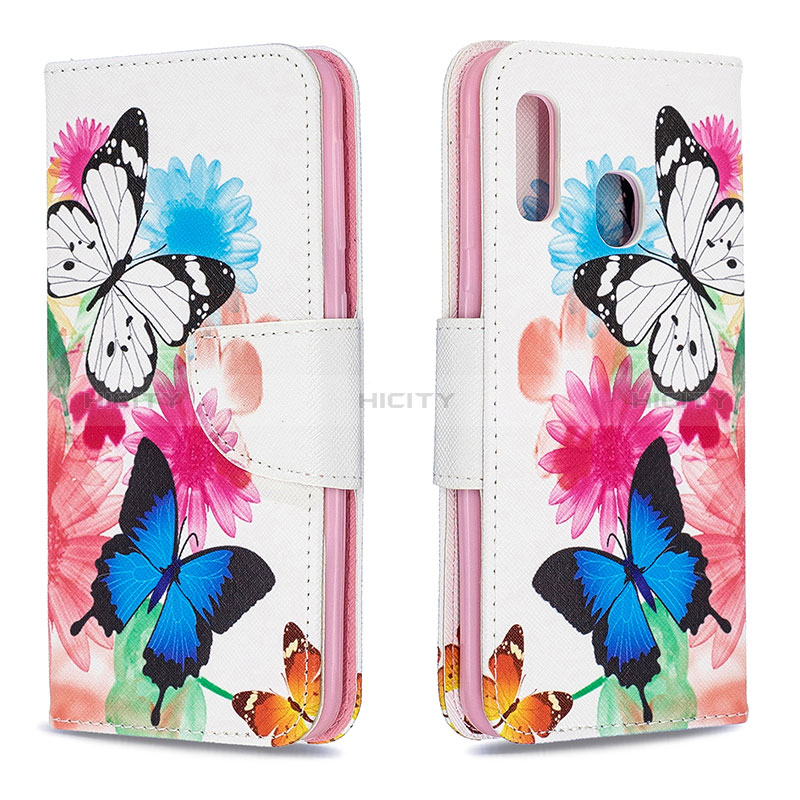 Funda de Cuero Cartera con Soporte Patron de Moda Carcasa B01F para Samsung Galaxy A20e