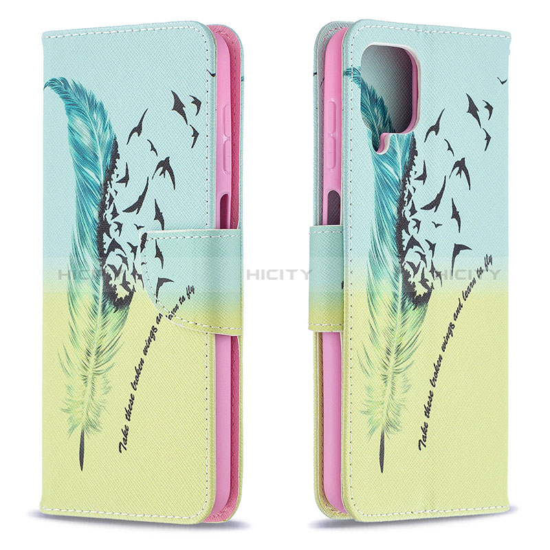 Funda de Cuero Cartera con Soporte Patron de Moda Carcasa B01F para Samsung Galaxy F12