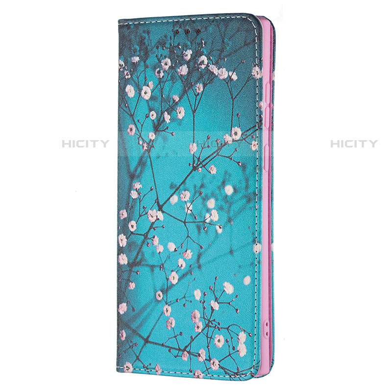 Funda de Cuero Cartera con Soporte Patron de Moda Carcasa B01F para Samsung Galaxy S21 Ultra 5G Cian