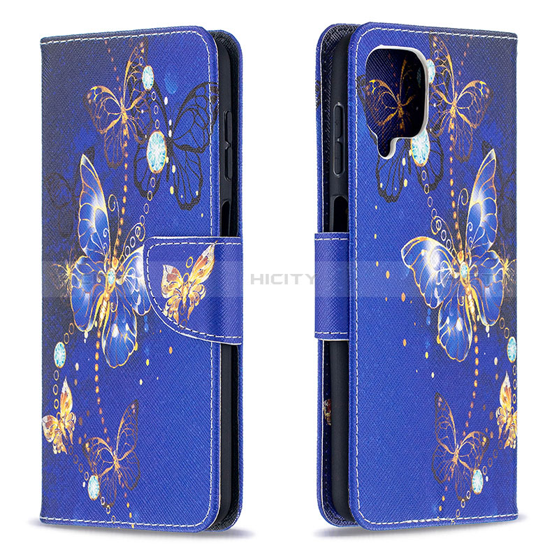 Funda de Cuero Cartera con Soporte Patron de Moda Carcasa B03F para Samsung Galaxy M12