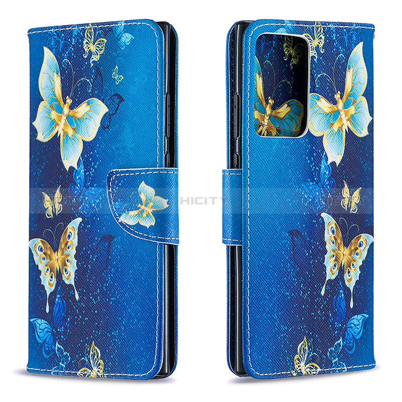 Funda de Cuero Cartera con Soporte Patron de Moda Carcasa B03F para Samsung Galaxy Note 20 Ultra 5G Azul Cielo