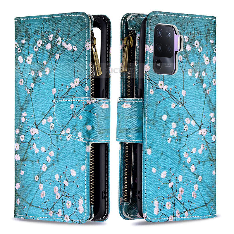 Funda de Cuero Cartera con Soporte Patron de Moda Carcasa B04F para Oppo A94 4G