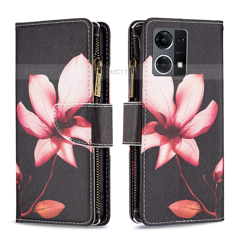 Funda de Cuero Cartera con Soporte Patron de Moda Carcasa B04F para Oppo F21s Pro 4G