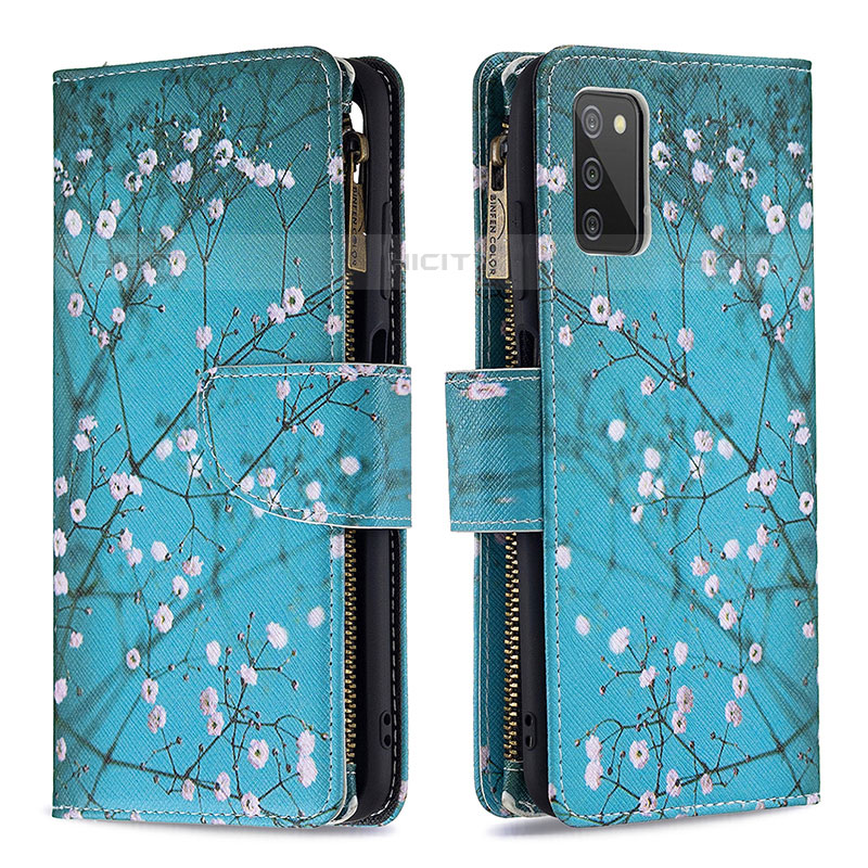 Funda de Cuero Cartera con Soporte Patron de Moda Carcasa B04F para Samsung Galaxy M02s