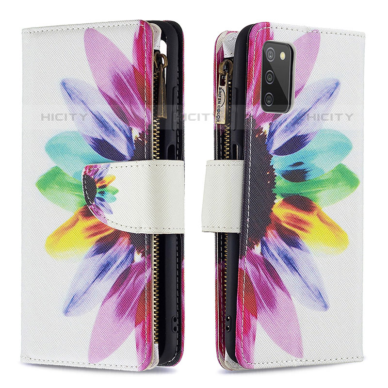 Funda de Cuero Cartera con Soporte Patron de Moda Carcasa B04F para Samsung Galaxy M02s Multicolor