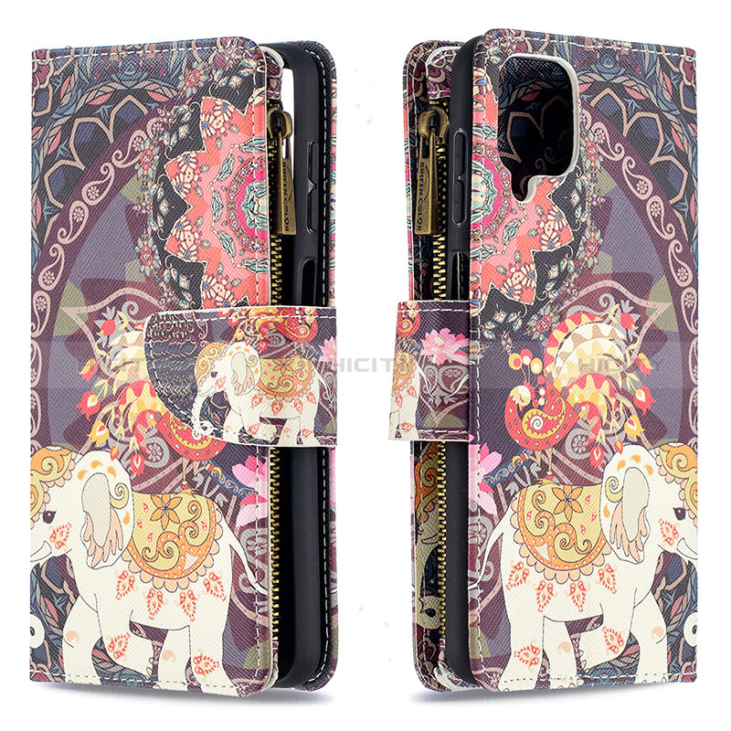 Funda de Cuero Cartera con Soporte Patron de Moda Carcasa B04F para Samsung Galaxy M12