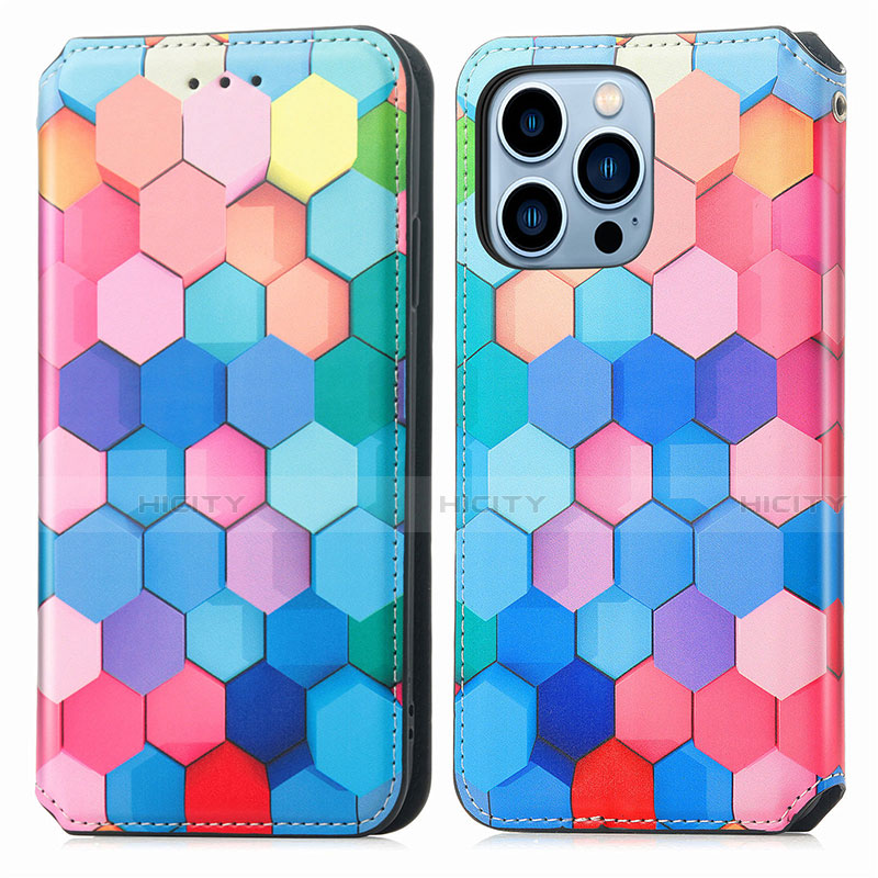 Funda de Cuero Cartera con Soporte Patron de Moda Carcasa H10 para Apple iPhone 13 Pro