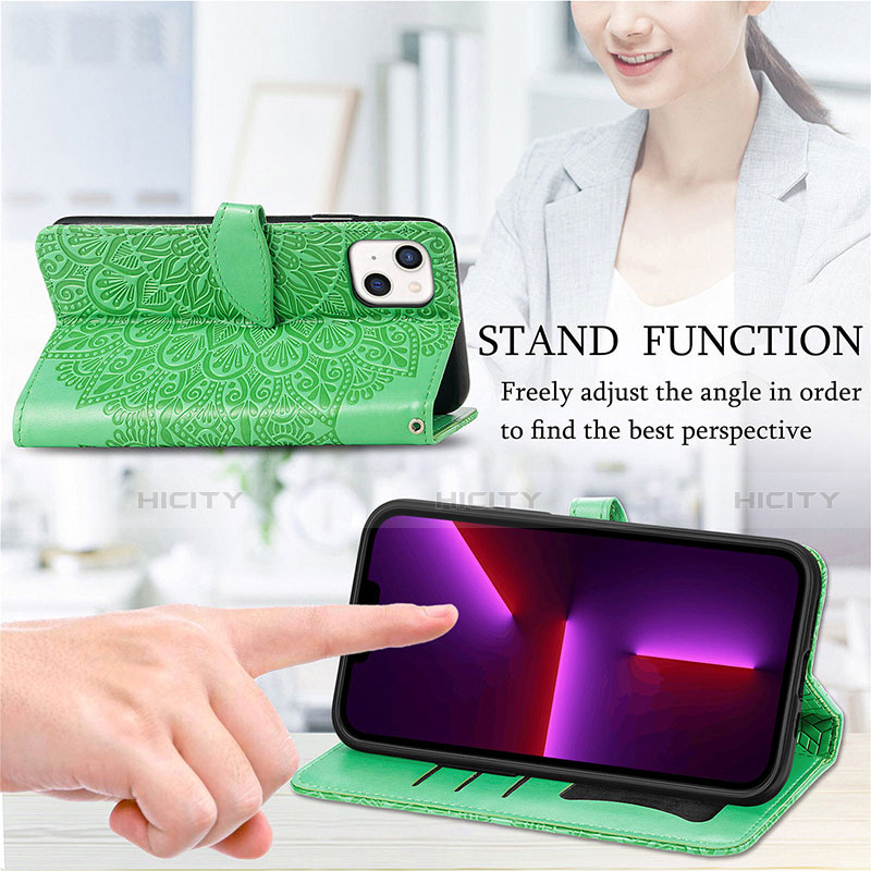 Funda de Cuero Cartera con Soporte Patron de Moda Carcasa H13 para Apple iPhone 13 Mini