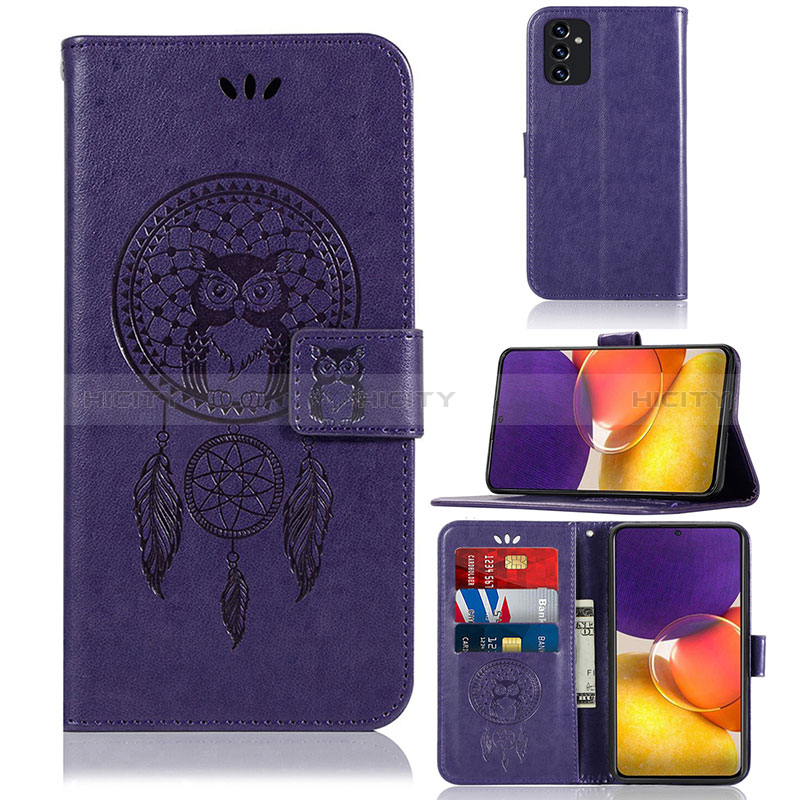 Funda de Cuero Cartera con Soporte Patron de Moda Carcasa JX1 para Samsung Galaxy Quantum2 5G Morado