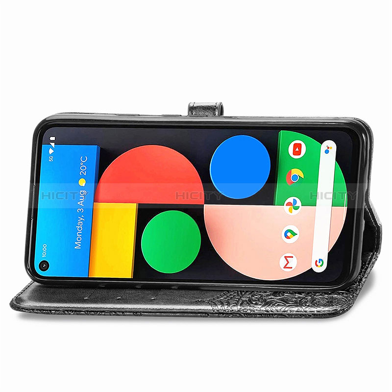 Funda de Cuero Cartera con Soporte Patron de Moda Carcasa para Google Pixel 5