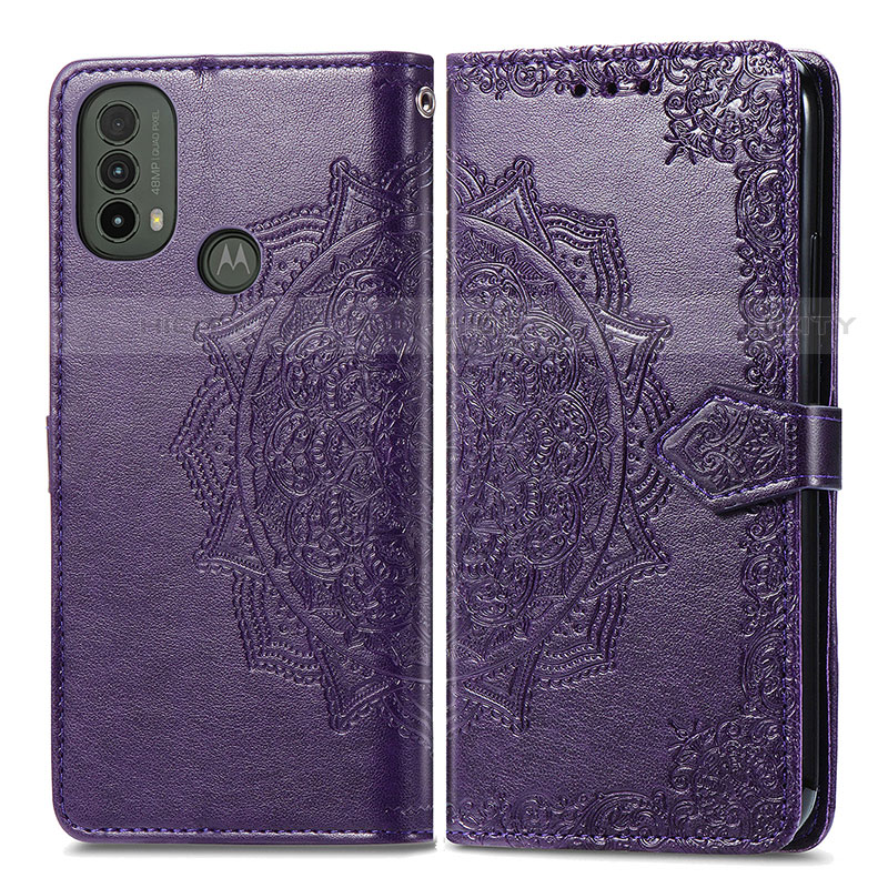 Funda de Cuero Cartera con Soporte Patron de Moda Carcasa para Motorola Moto E20