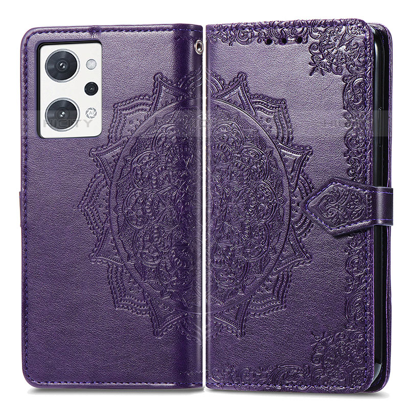 Funda de Cuero Cartera con Soporte Patron de Moda Carcasa para Oppo Reno7 A