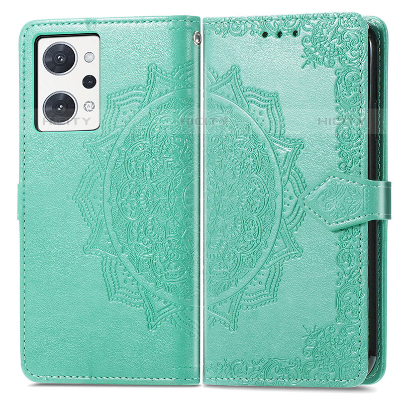 Funda de Cuero Cartera con Soporte Patron de Moda Carcasa para Oppo Reno7 A Verde