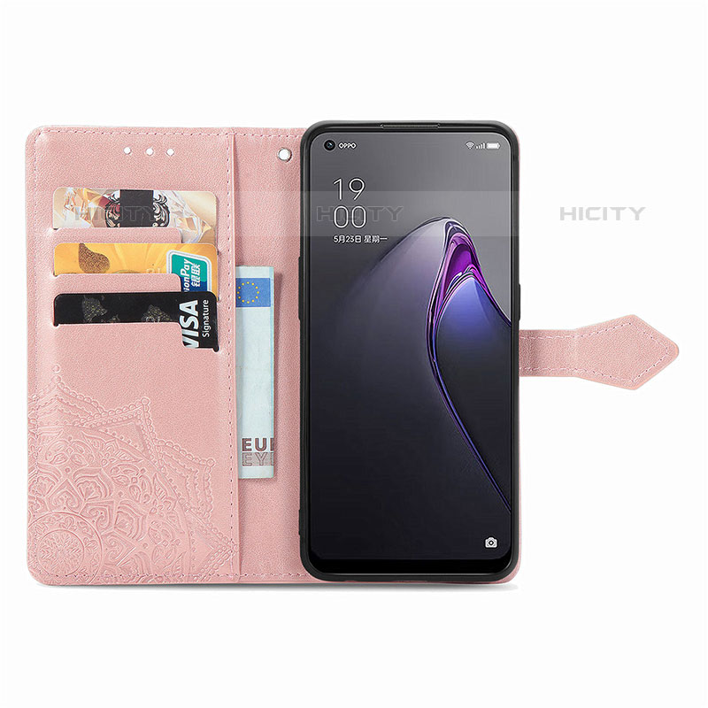 Funda de Cuero Cartera con Soporte Patron de Moda Carcasa para Oppo Reno8 5G