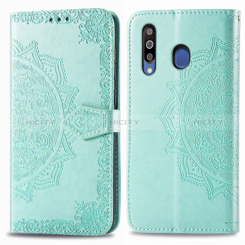 Funda de Cuero Cartera con Soporte Patron de Moda Carcasa para Samsung Galaxy M30 Verde