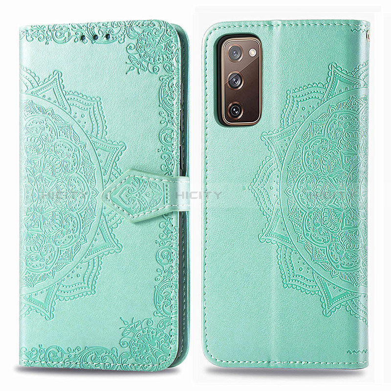 Funda de Cuero Cartera con Soporte Patron de Moda Carcasa para Samsung Galaxy S20 FE (2022) 5G Verde