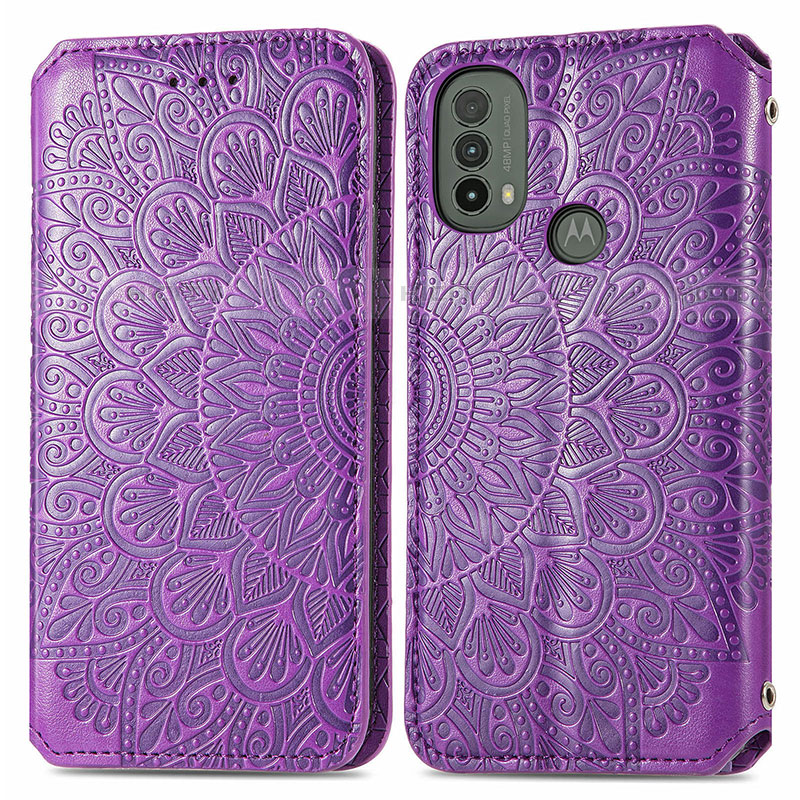 Funda de Cuero Cartera con Soporte Patron de Moda Carcasa S01D para Motorola Moto E40