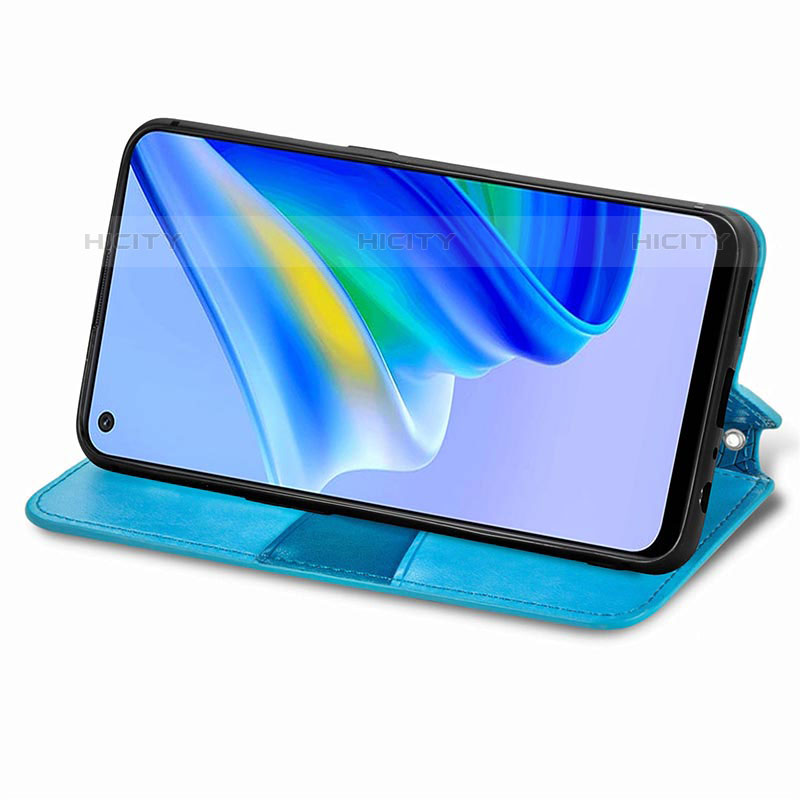 Funda de Cuero Cartera con Soporte Patron de Moda Carcasa S01D para Oppo A74 4G