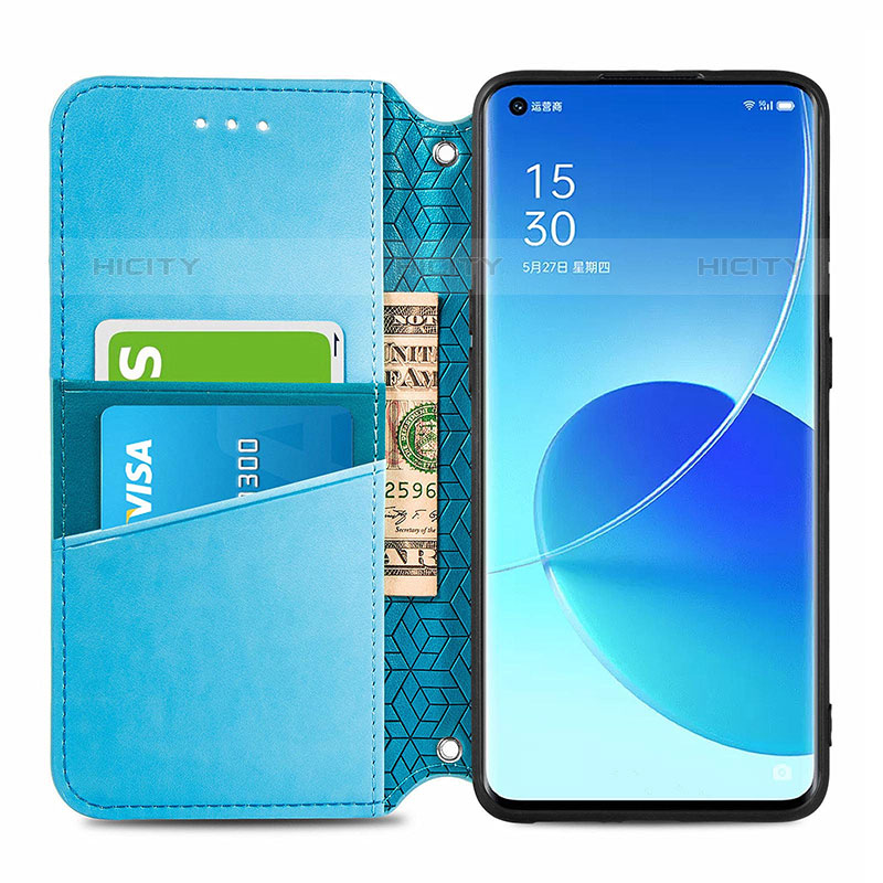 Funda de Cuero Cartera con Soporte Patron de Moda Carcasa S01D para Oppo Reno6 Pro 5G