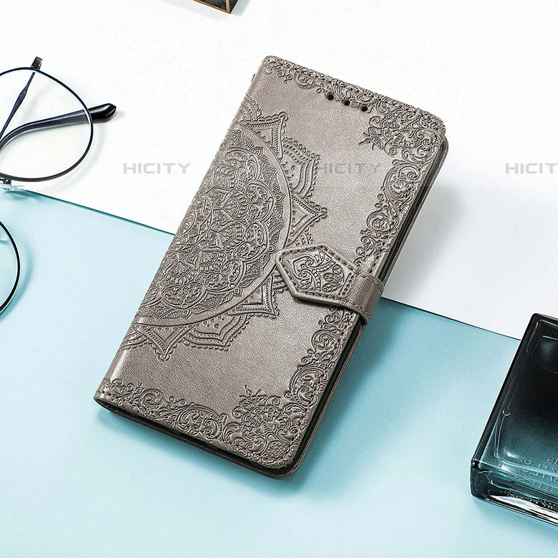 Funda de Cuero Cartera con Soporte Patron de Moda Carcasa S01D para Samsung Galaxy M13 4G Gris