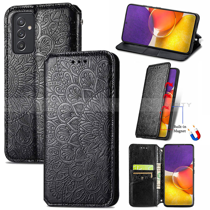 Funda de Cuero Cartera con Soporte Patron de Moda Carcasa S01D para Samsung Galaxy Quantum2 5G