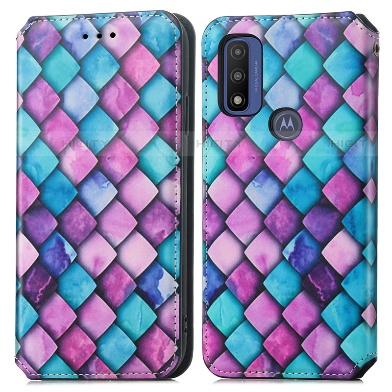 Funda de Cuero Cartera con Soporte Patron de Moda Carcasa S02D para Motorola Moto G Pure