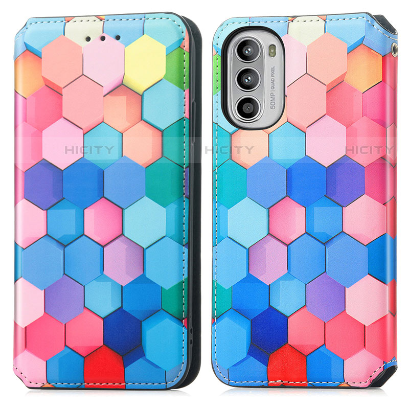 Funda de Cuero Cartera con Soporte Patron de Moda Carcasa S02D para Motorola MOTO G52 Vistoso