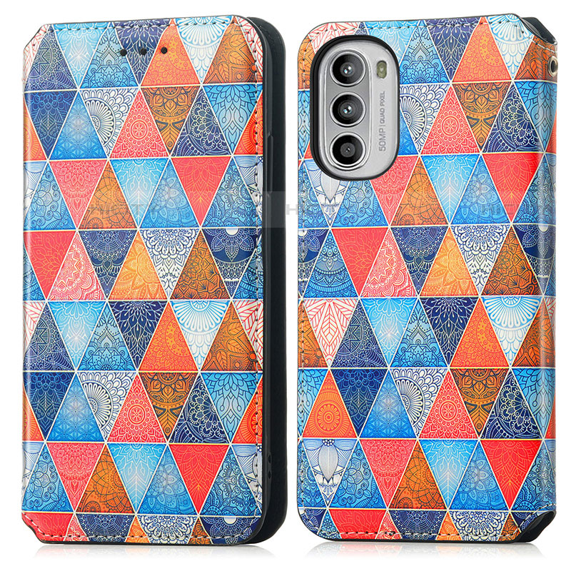 Funda de Cuero Cartera con Soporte Patron de Moda Carcasa S02D para Motorola Moto G82 5G