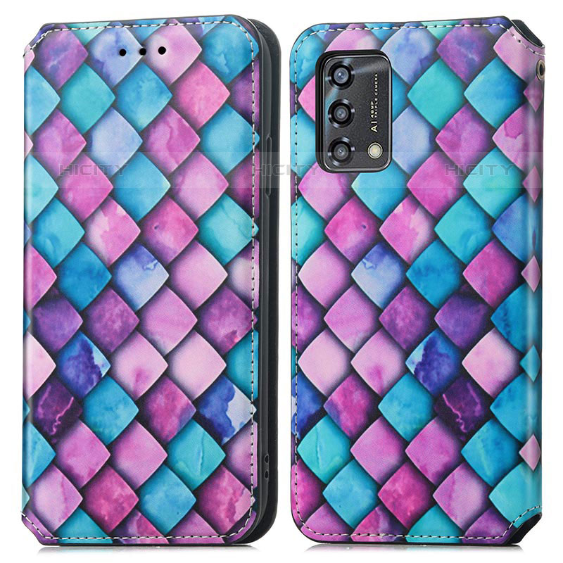 Funda de Cuero Cartera con Soporte Patron de Moda Carcasa S02D para Oppo A74 4G