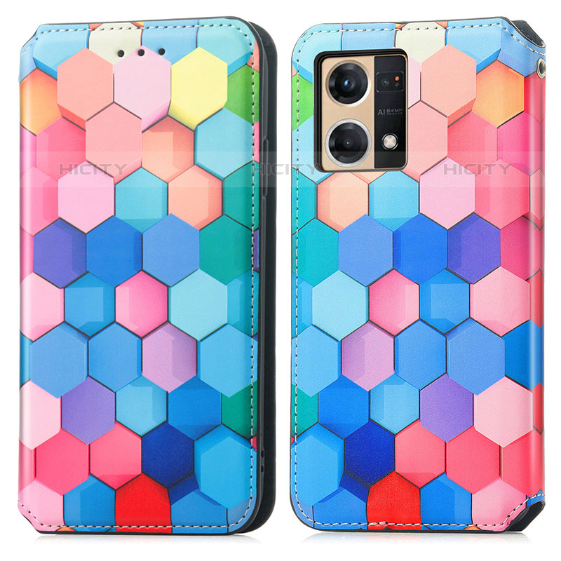 Funda de Cuero Cartera con Soporte Patron de Moda Carcasa S02D para Oppo F21 Pro 4G