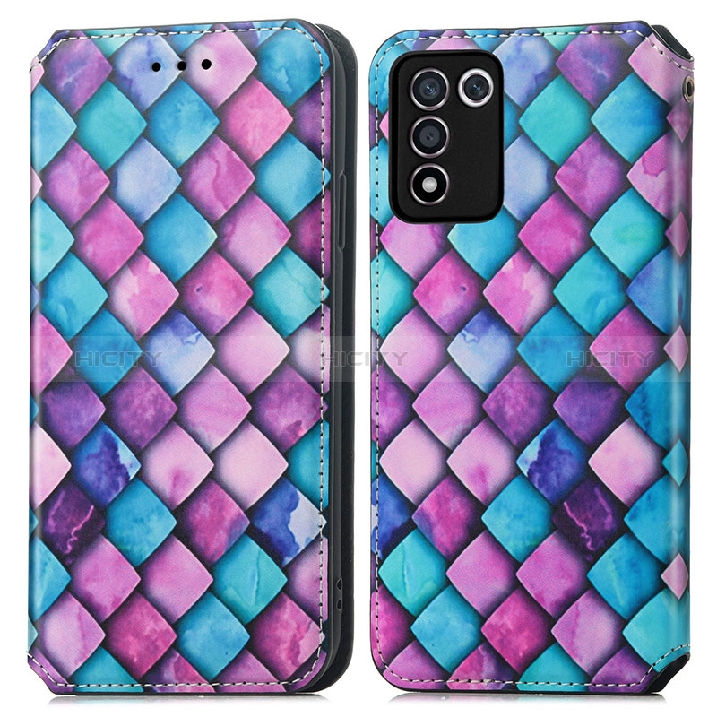 Funda de Cuero Cartera con Soporte Patron de Moda Carcasa S02D para Oppo K9S 5G