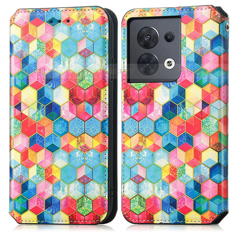 Funda de Cuero Cartera con Soporte Patron de Moda Carcasa S02D para Oppo Reno9 5G