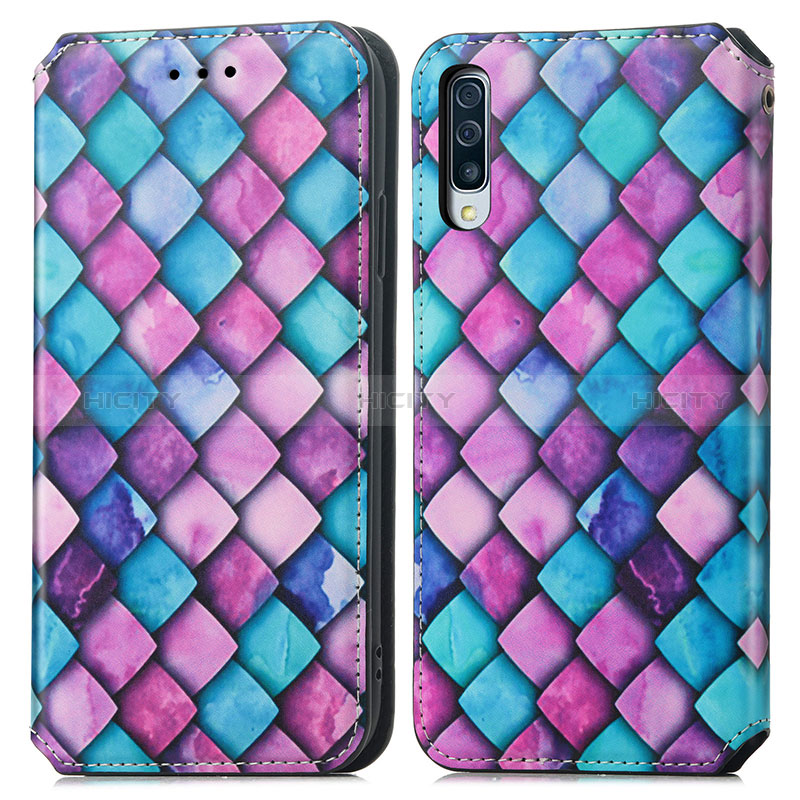 Funda de Cuero Cartera con Soporte Patron de Moda Carcasa S02D para Samsung Galaxy A50S