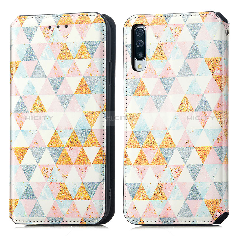 Funda de Cuero Cartera con Soporte Patron de Moda Carcasa S02D para Samsung Galaxy A50S