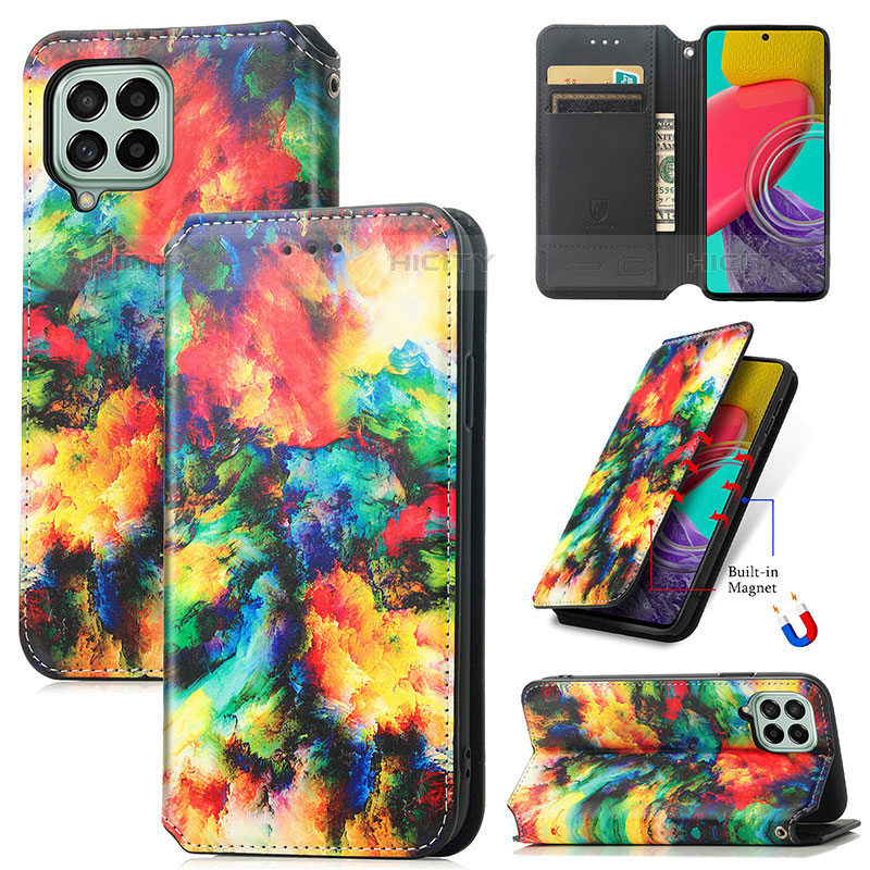 Funda de Cuero Cartera con Soporte Patron de Moda Carcasa S02D para Samsung Galaxy M53 5G