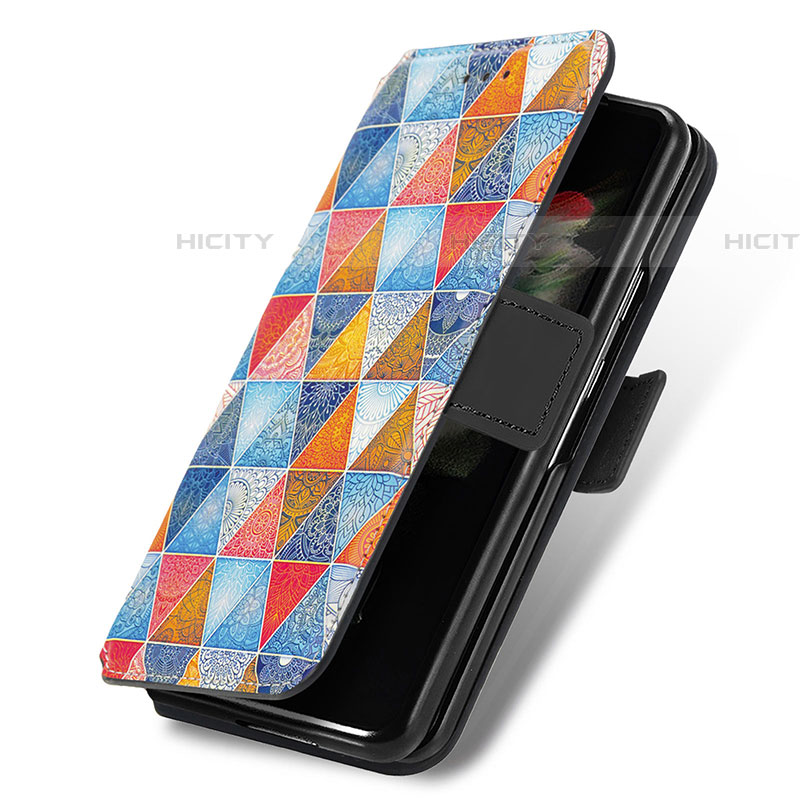 Funda de Cuero Cartera con Soporte Patron de Moda Carcasa S02D para Samsung Galaxy Z Fold4 5G