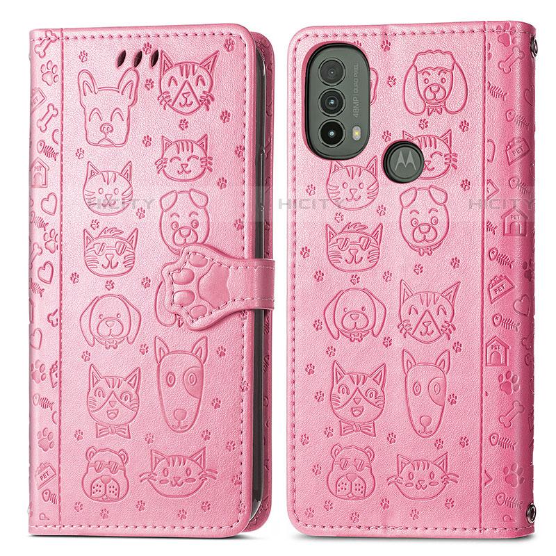 Funda de Cuero Cartera con Soporte Patron de Moda Carcasa S03D para Motorola Moto E20