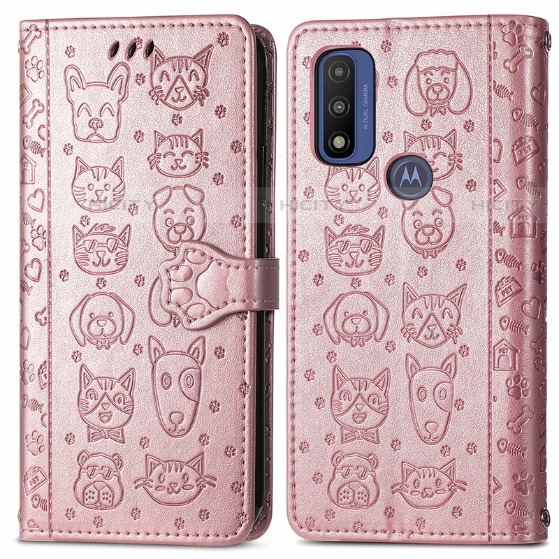 Funda de Cuero Cartera con Soporte Patron de Moda Carcasa S03D para Motorola Moto G Pure