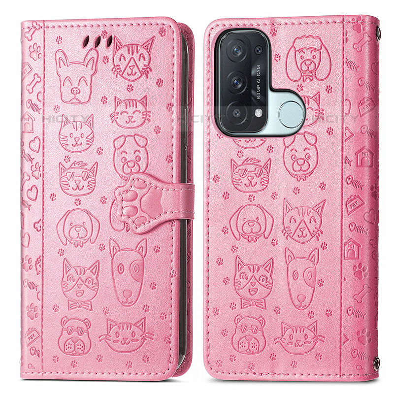 Funda de Cuero Cartera con Soporte Patron de Moda Carcasa S03D para Oppo Reno5 A