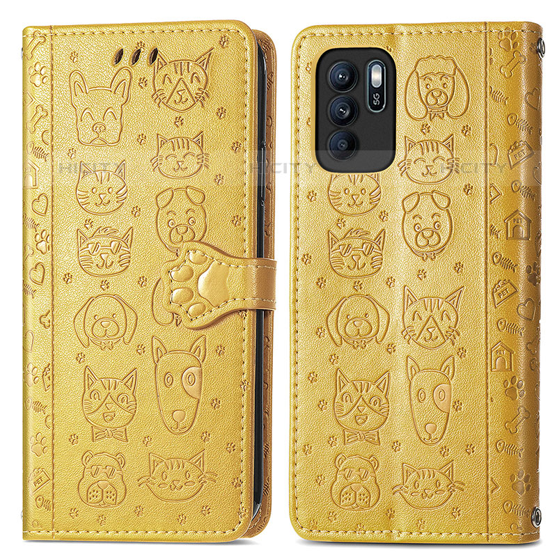 Funda de Cuero Cartera con Soporte Patron de Moda Carcasa S03D para Oppo Reno6 Z 5G