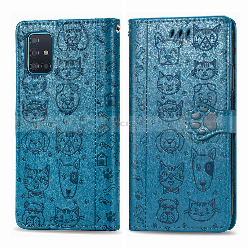 Funda de Cuero Cartera con Soporte Patron de Moda Carcasa S03D para Samsung Galaxy A71 4G A715