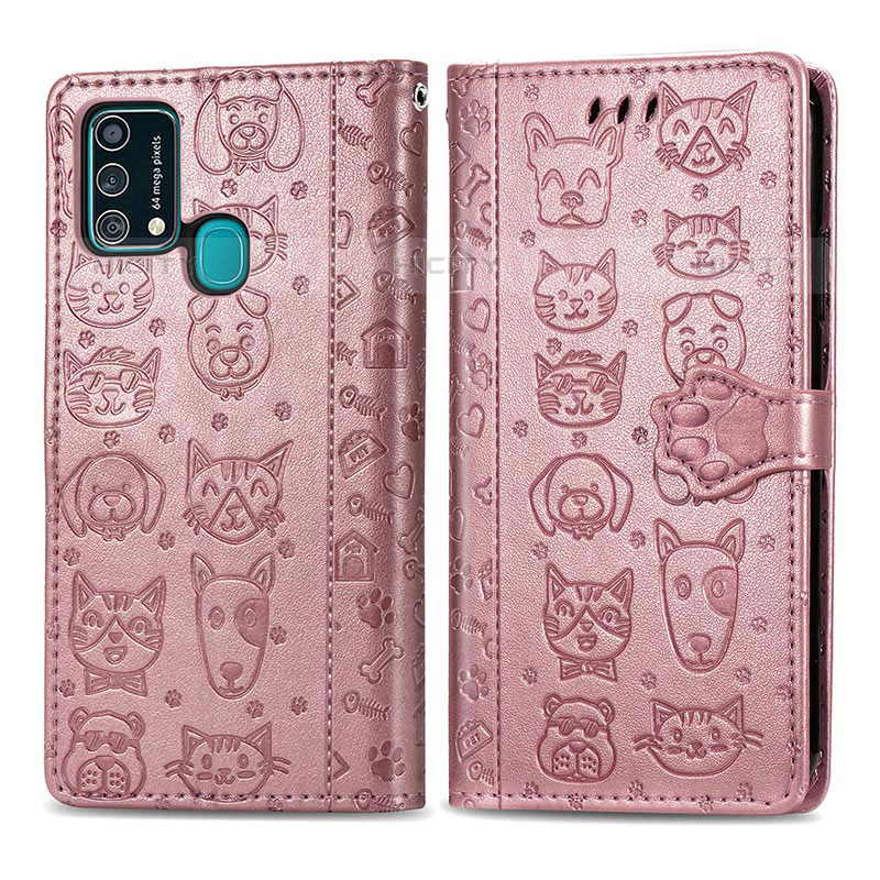 Funda de Cuero Cartera con Soporte Patron de Moda Carcasa S03D para Samsung Galaxy F41