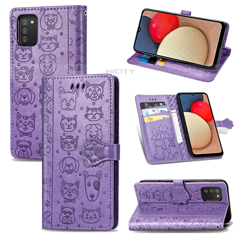 Funda de Cuero Cartera con Soporte Patron de Moda Carcasa S03D para Samsung Galaxy M02s