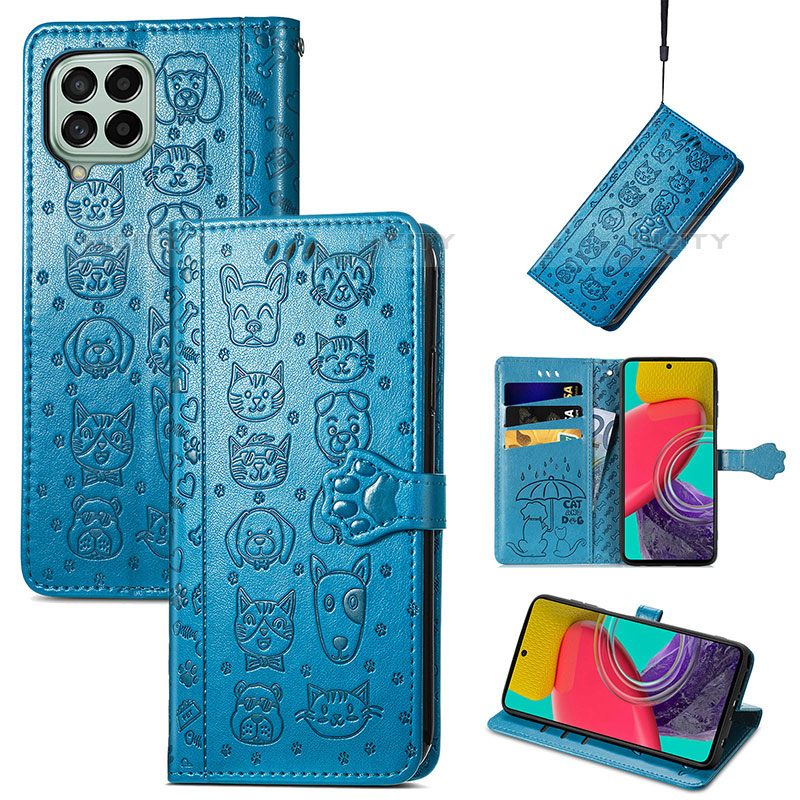 Funda de Cuero Cartera con Soporte Patron de Moda Carcasa S03D para Samsung Galaxy M53 5G